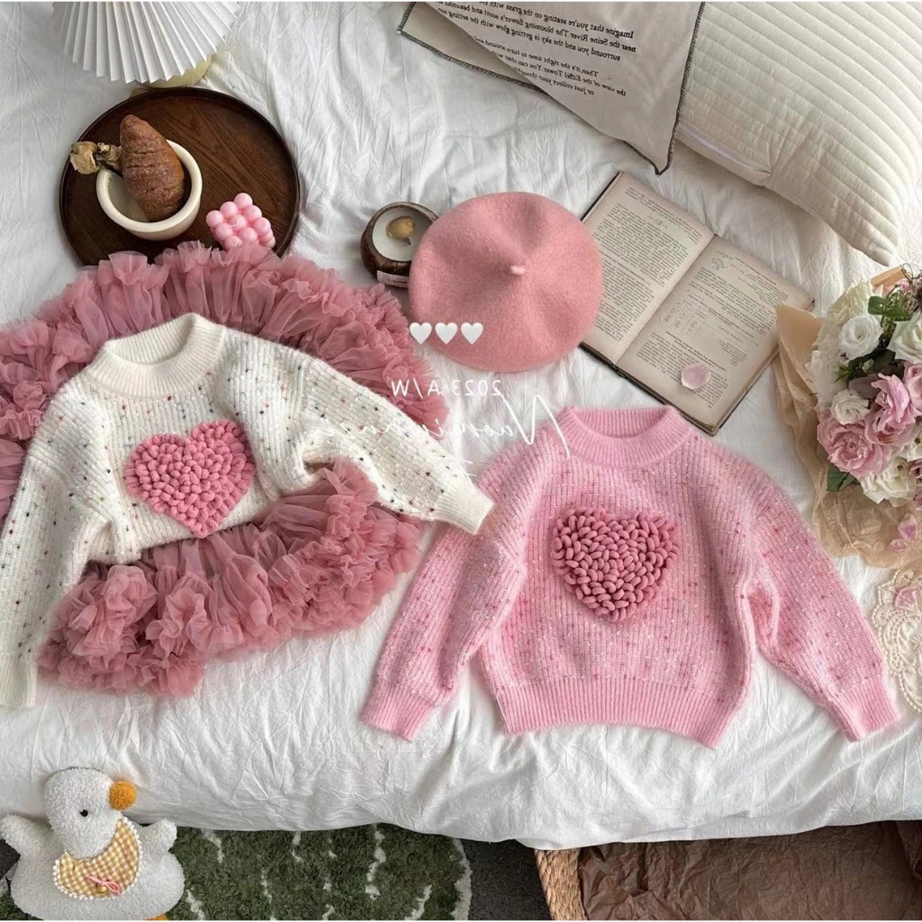 Áo sweater Dệt Kim Màu Trơn Phong Cách Hàn Quốc / Nhật Bản Thời Trang Thu Đông Hàng Mới Dành Cho Trẻ Em
