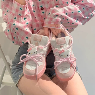 Giày nữ hoạt hình dễ thương hello kitty đế dày giày trắng nhỏ đế dày thời trang thoáng khí giày thể thao thông thường