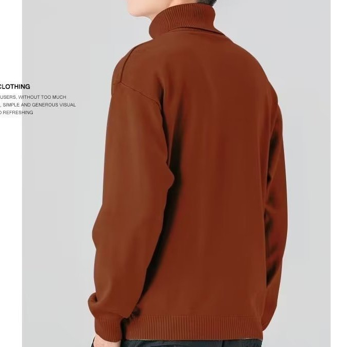 Áo Len Nam Cổ Lọ Tay Dài Dáng Rộng Màu Trơn Thời Trang Thu Đông Màu Sắc