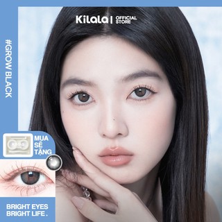 Kính áp tròng Kilala màu đen Grow Black lens cận 6 tháng DIA 14.2mm có độ (0-8) 1 cặp