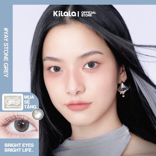 Kính áp tròng Kilala màu xám Yay Stone Grey lens cận 1 tháng DIA 14.2mm có độ (0-8) 1 cặp