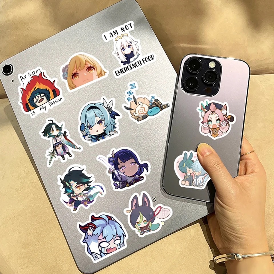 Hình Dán Genshin Impact Sticker Anime Stickers Game Chống Thấm Nước Trang Trí Mũ Bảo Hiểm, Điện Thoại, Đàn Guitar, Xe, Sổ