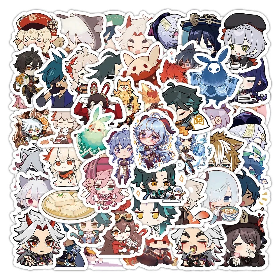 Hình Dán Genshin Impact Sticker Anime Stickers Game Chống Thấm Nước Trang Trí Mũ Bảo Hiểm, Điện Thoại, Đàn Guitar, Xe, Sổ
