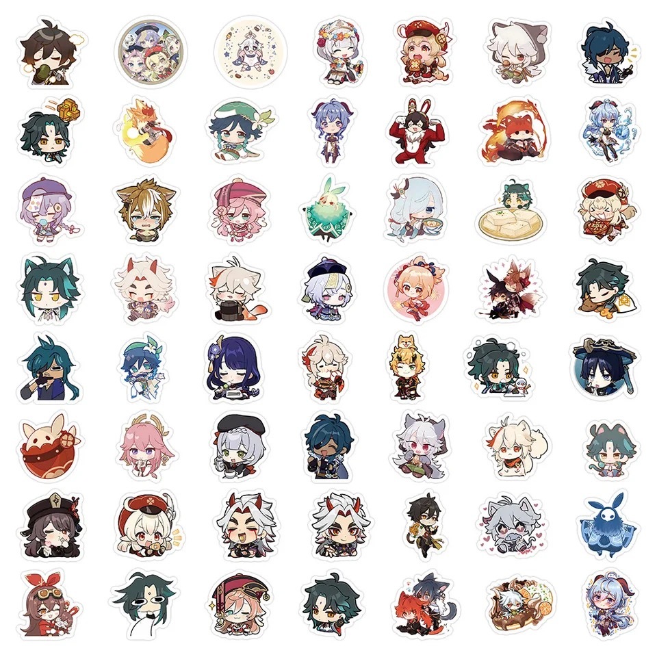Hình Dán Genshin Impact Sticker Anime Stickers Game Chống Thấm Nước Trang Trí Mũ Bảo Hiểm, Điện Thoại, Đàn Guitar, Xe, Sổ