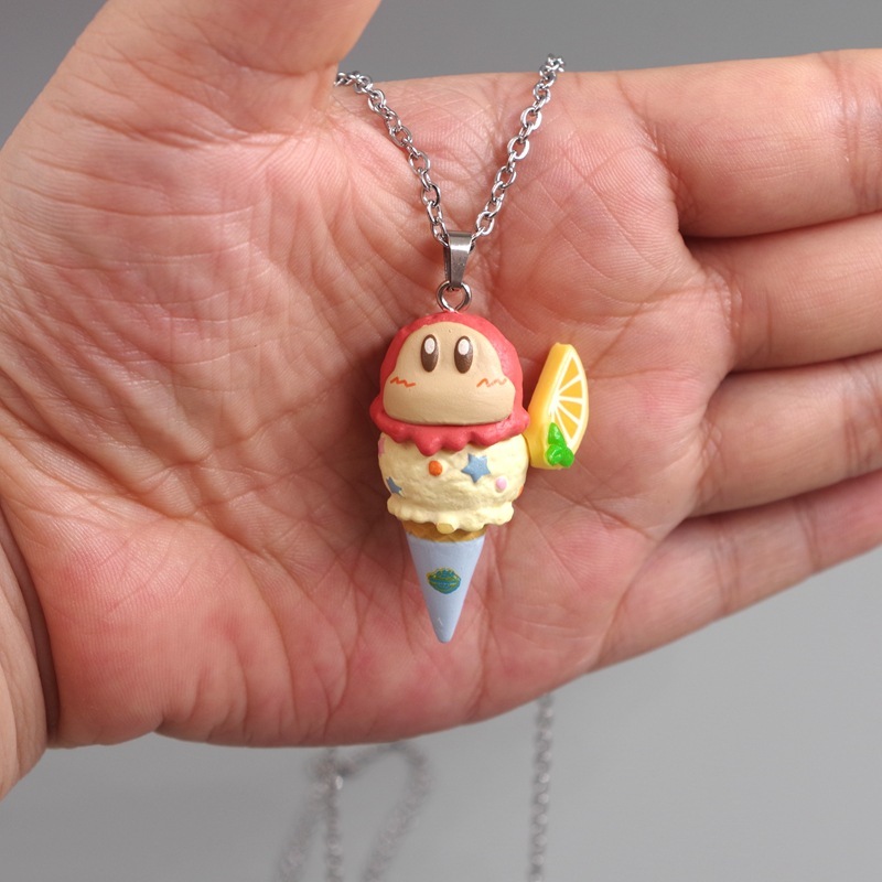 DISNEY 1 Móc Khóa Mô Hình Nhân Vật Hoạt Hình lilo & stitch / Hamburger / hot dog kirby / Kem Bằng pvc