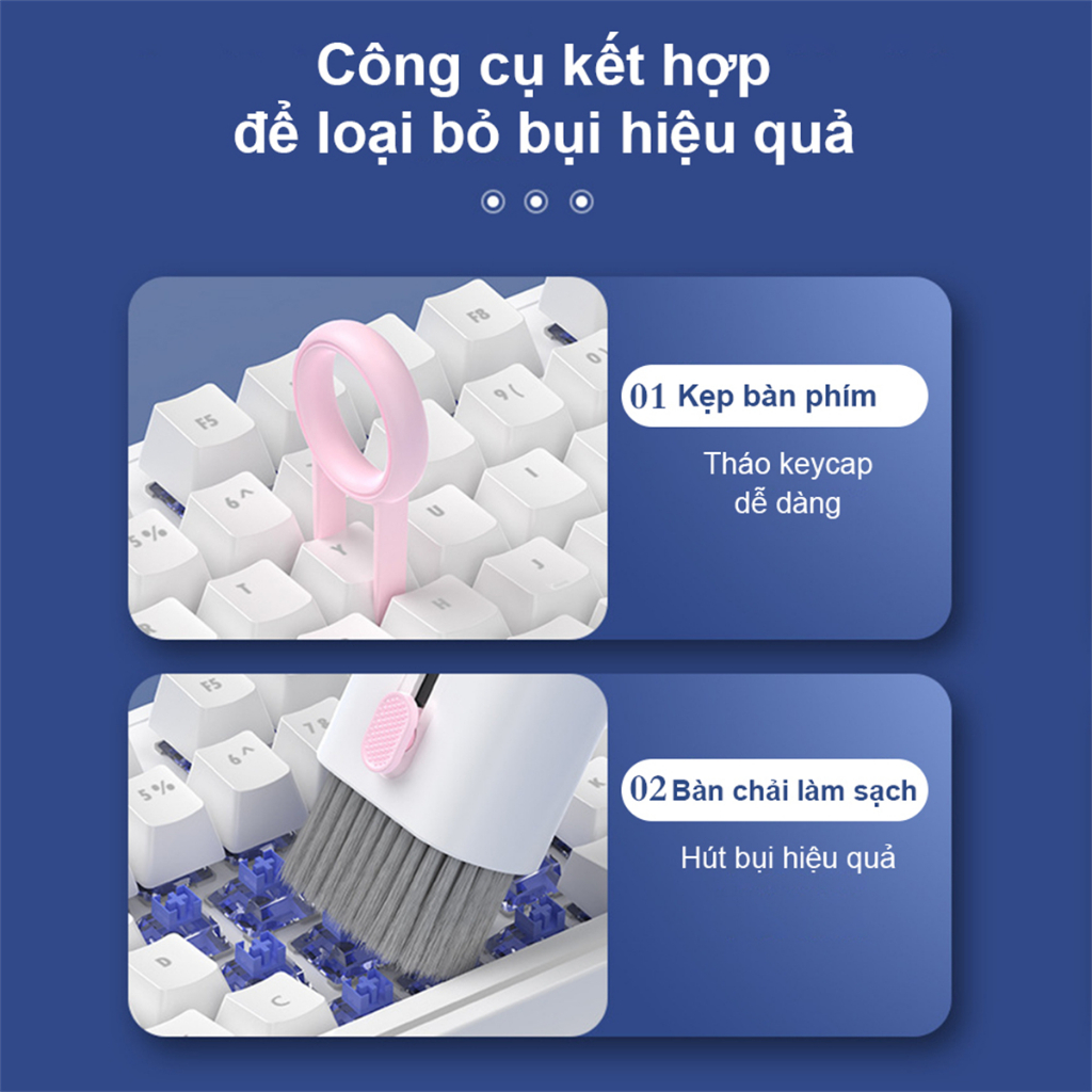 Swokii bộ dụng cụ vệ sinh laptop, bộ vệ sinh laptop 7 trong 1, Thích hợp cho máy tính/bàn phím/điện thoại di động/tai nghe, v.v.