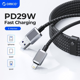 Dây sạc ORICO USB A to Lightning Cáp Nylon 12W cho iPhone 15 14 Pro 12 Pro Max 12 11 X XS AirPods Pro (GQZ12)
