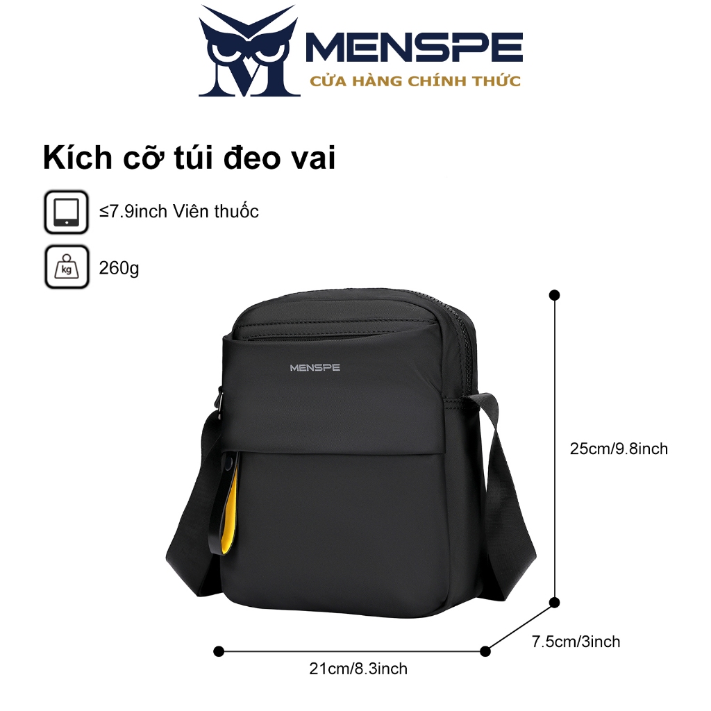 Túi đeo chéo MENSPE chống nước thời trang dành cho nam