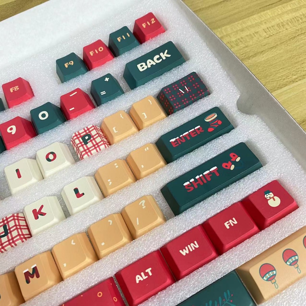 Pbt Nắp Bàn Phím Tròn Nhuộm Màu gradient Chủ Đề Giáng Sinh Dễ Thương Làm Quà Tặng Giáng Sinh