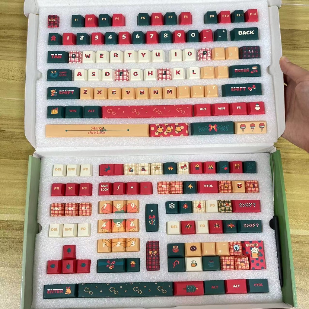 Pbt Nắp Bàn Phím Tròn Nhuộm Màu gradient Chủ Đề Giáng Sinh Dễ Thương Làm Quà Tặng Giáng Sinh