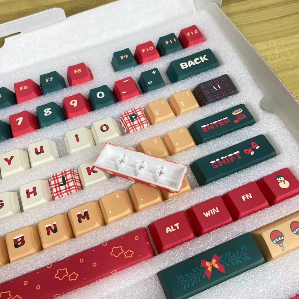 Pbt Nắp Bàn Phím Tròn Nhuộm Màu gradient Chủ Đề Giáng Sinh Dễ Thương Làm Quà Tặng Giáng Sinh