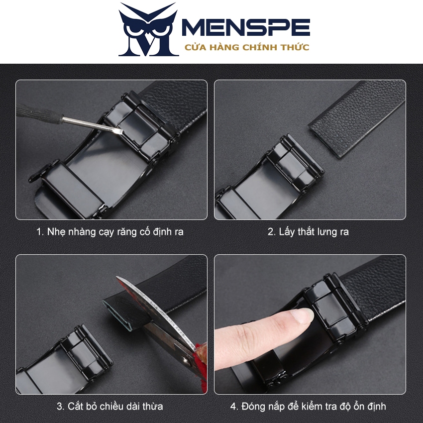 Thắt lưng da MENSPE có khóa gài tự động thời trang cao cấp cho nam