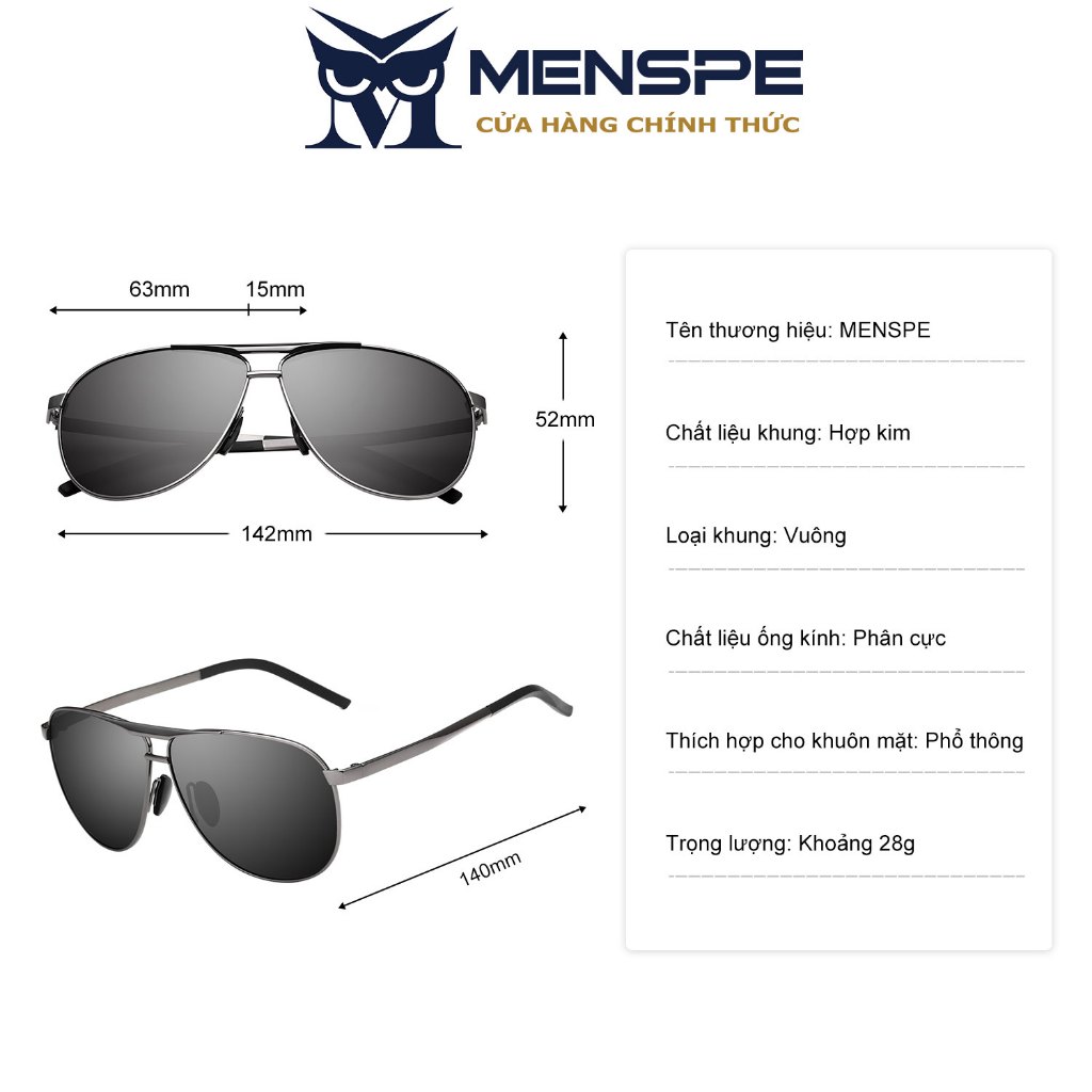 Kính mát phân cực MENSPE chống tia uv400 cho nam