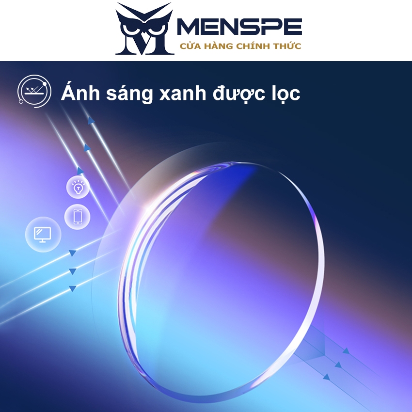 Kính mát MENSPE gọng bán nguyệt chống ánh sáng xanh thời trang cho nam