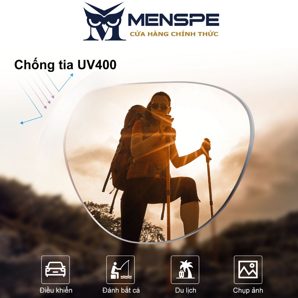 Kính mát phân cực MENSPE chống tia UV400 siêu nhẹ cho nam