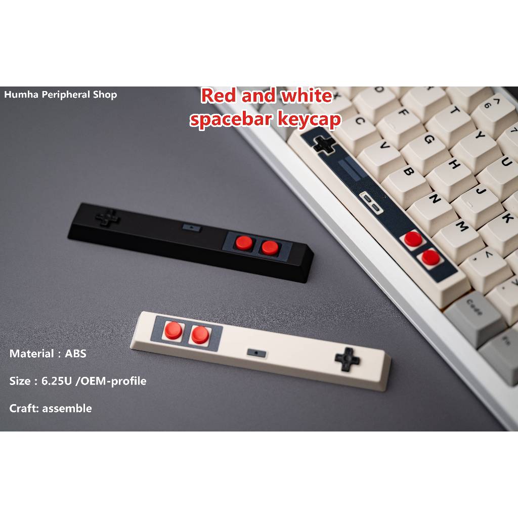 Humha Bộ Bàn Phím Cơ 6.25u Màu Đỏ Và Trắng Phong Cách retro Chất Lượng Cao