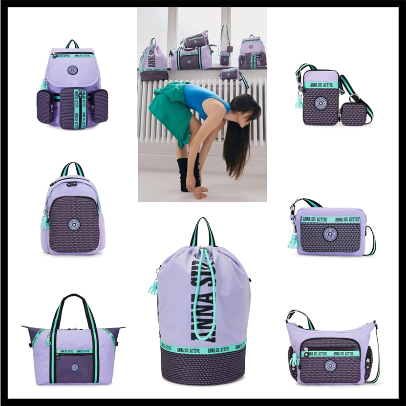 Kipling Túi Xách Du Lịch Đeo Vai Anna Sui Active Màu Tím 6666