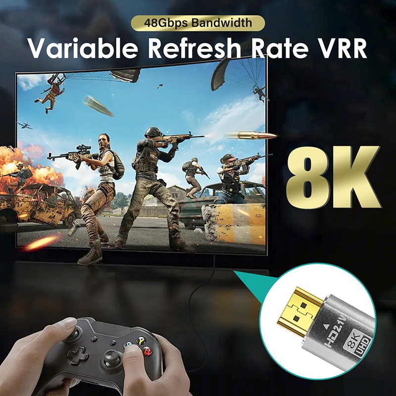 Dây Cáp hdmi Tốc Độ Cao 8k @ 60hz 4k @ 120hz hdcp 2m 3m 5m 8m 10m 12m 2 3 5 8 10 12 meters m hdmi2.1 hd 2.1
