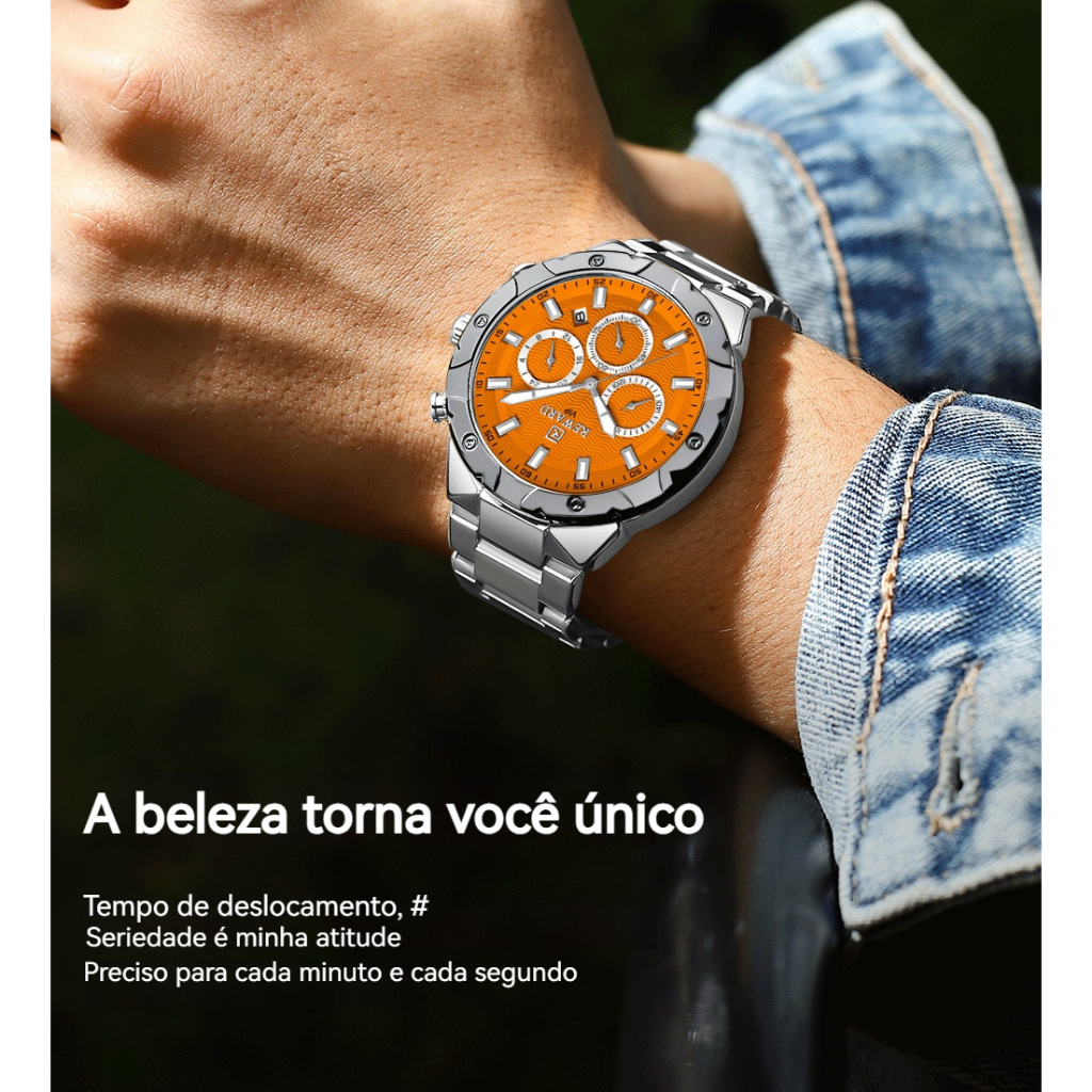 Reward Đồng Hồ Đeo Tay Ghi Hình Ba Mắt Bằng Thép Không Gỉ Chống Nước Cao Cấp Đa Năng Phong Cách Thể Thao Cho Nam