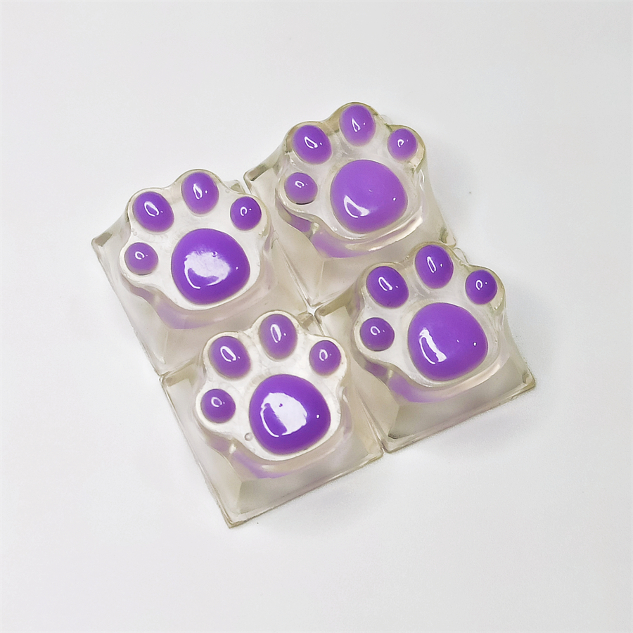 Vuốt Mèo Màu Tím Trong Mờ Dễ Thương Phù Hợp Cho Bàn Phím Cơ