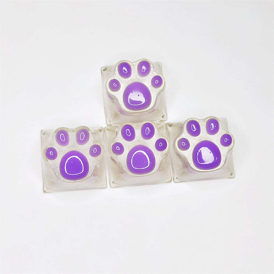 Vuốt Mèo Màu Tím Trong Mờ Dễ Thương Phù Hợp Cho Bàn Phím Cơ