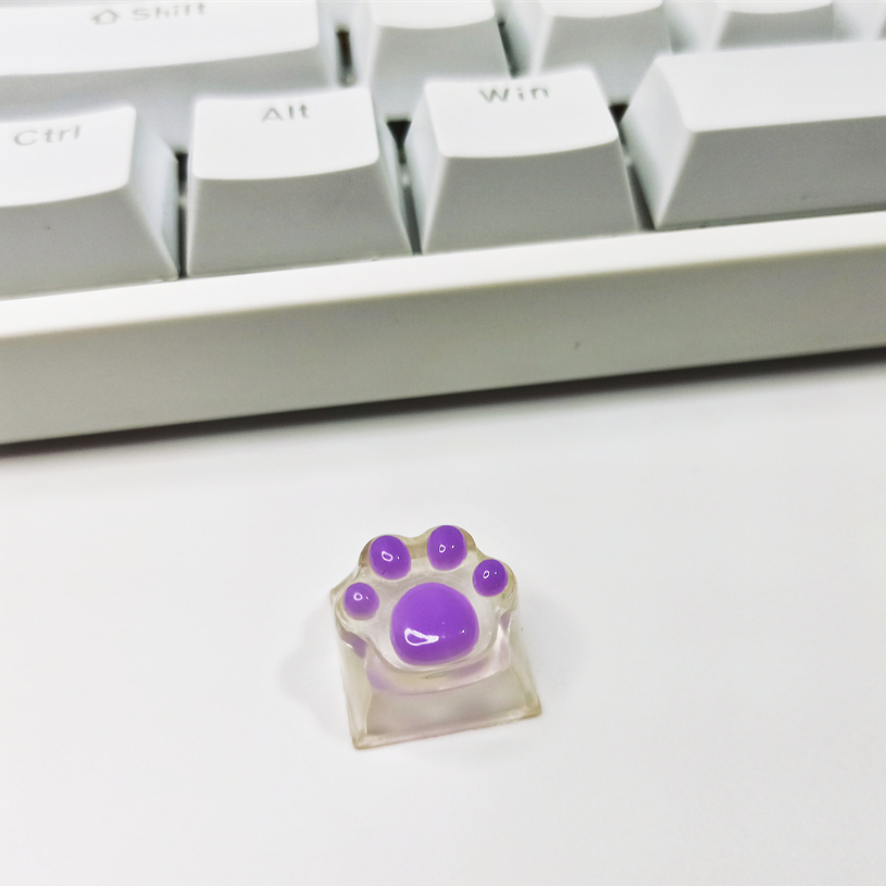 Vuốt Mèo Màu Tím Trong Mờ Dễ Thương Phù Hợp Cho Bàn Phím Cơ