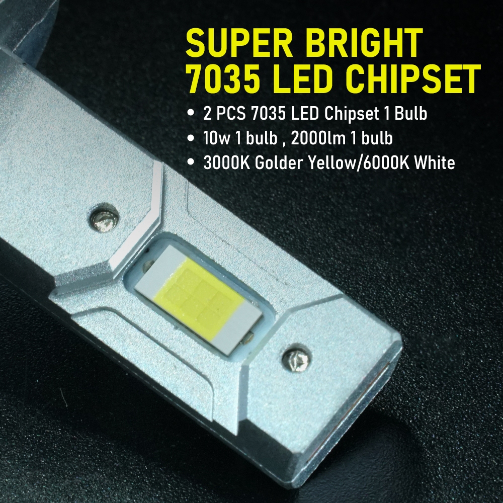 Set 2 Đèn led Sương Mù h3 12v 24v 6000k Ánh Sáng Trắng / Vàng Dành Cho Ô Tô / Xe Tải 6000k