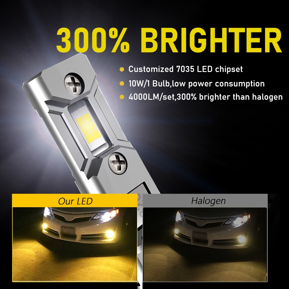 Set 2 Đèn led Sương Mù h3 12v 24v 6000k Ánh Sáng Trắng / Vàng Dành Cho Ô Tô / Xe Tải 6000k