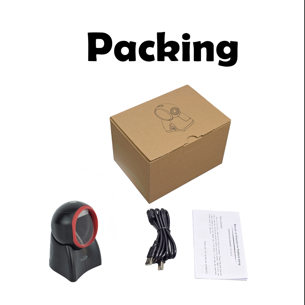 Máy Quét Mã Vạch 2d qr 1d qr Màn Hình To Đa Hướng usb Đa Hướng