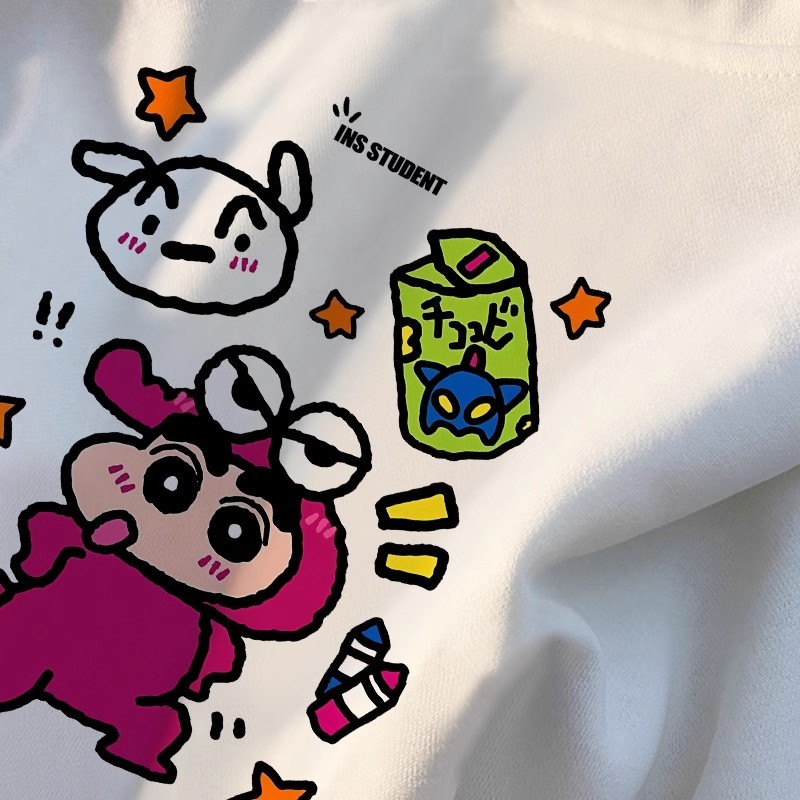 Áo Nỉ Cổ Tròn In Họa Tiết Hoạt Hình Dễ Thương Thời Trang Thu Đông 2023