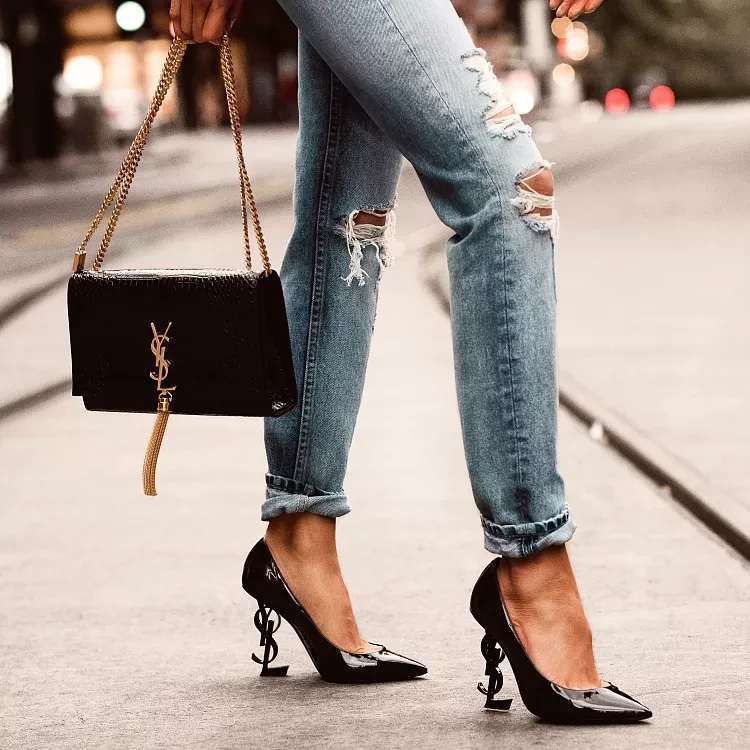 HUAHUA Giày Cao Gót Da Bóng Mũi Nhọn Phong Cách Âu Mỹ Cho Nữ