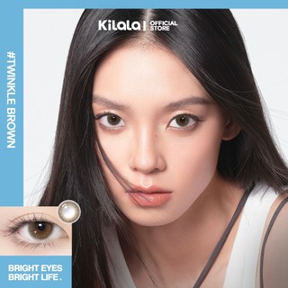Kính áp tròng Kilala màu nâu Twinkle Brown lens cận 1 ngày DIA 14.5mm có độ (0-8) 2 chiếc