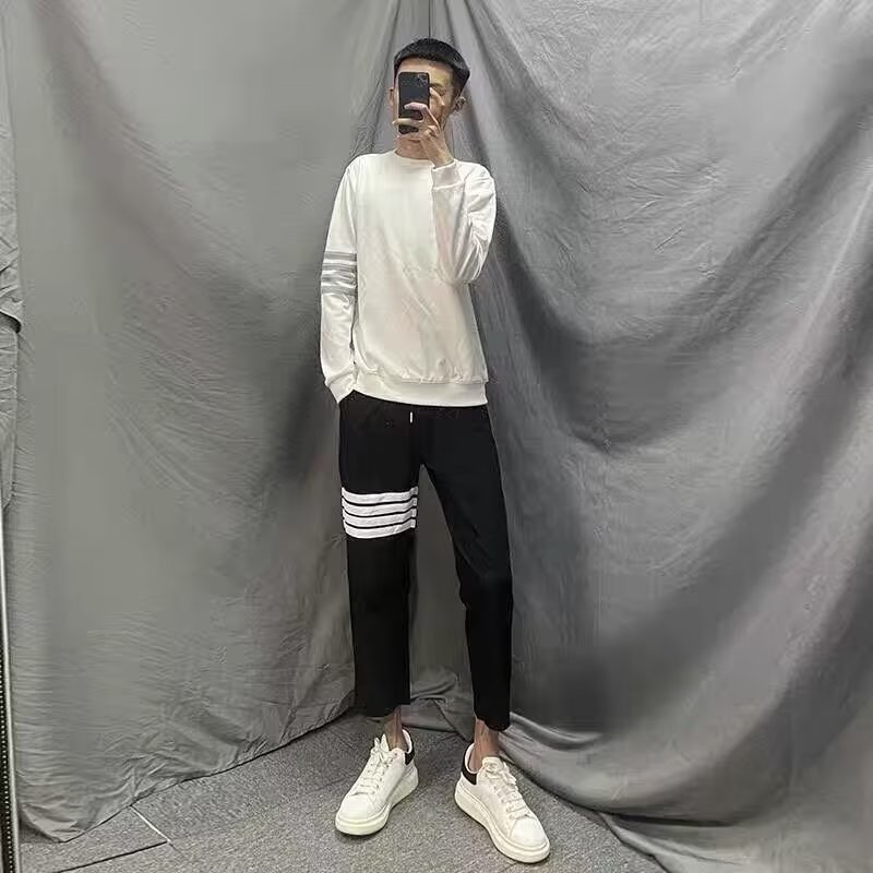 Quần Dài 4 Sọc Màu Đen Phong Cách Hàn Quốc Cho Nam bn18