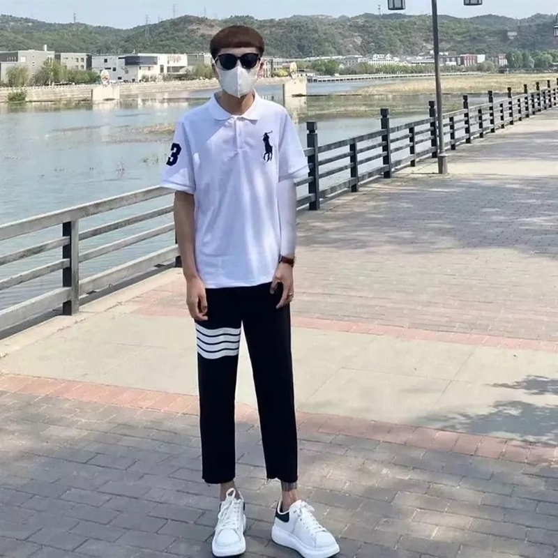 Quần Dài 4 Sọc Màu Đen Phong Cách Hàn Quốc Cho Nam bn18