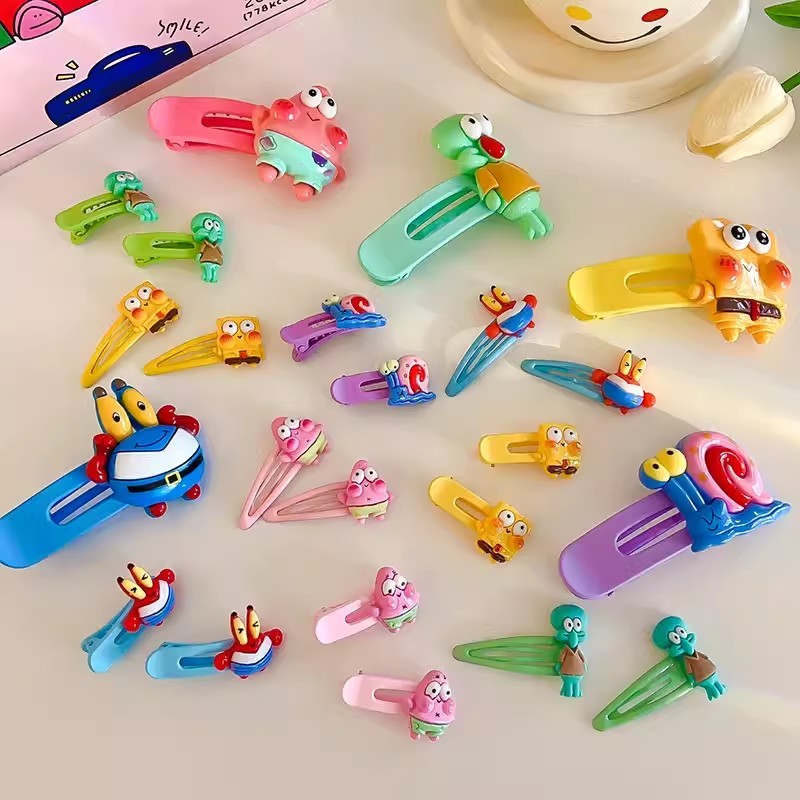 Dễ Thương Kẹp Tóc Hình Bọt Biển Đáng Yêu Cho Nữ