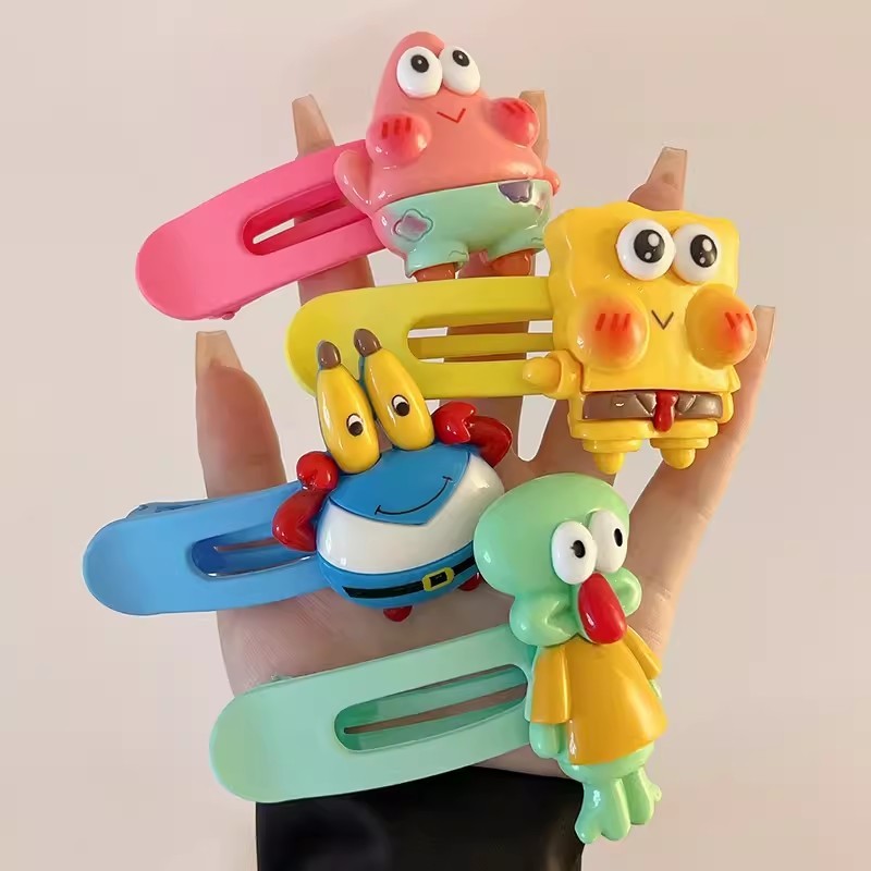 Dễ Thương Kẹp Tóc Hình Bọt Biển Đáng Yêu Cho Nữ