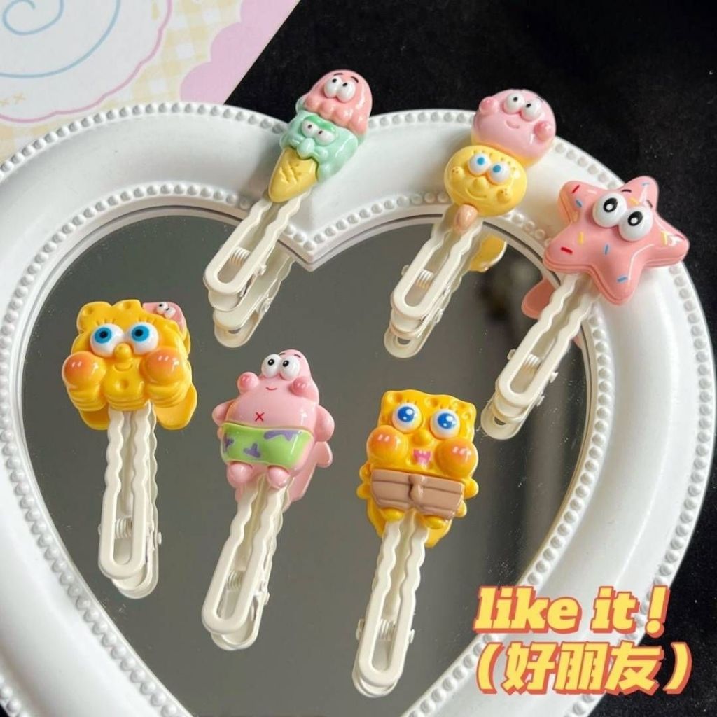 Dễ Thương Kẹp Tóc Hình Bọt Biển Đáng Yêu Cho Nữ