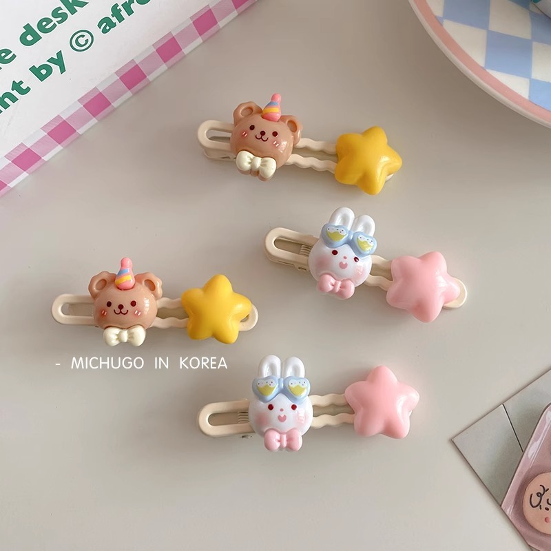 Dễ Thương Kẹp Tóc Hình Thỏ Và Ngôi Sao Xinh Xắn Cho Nữ