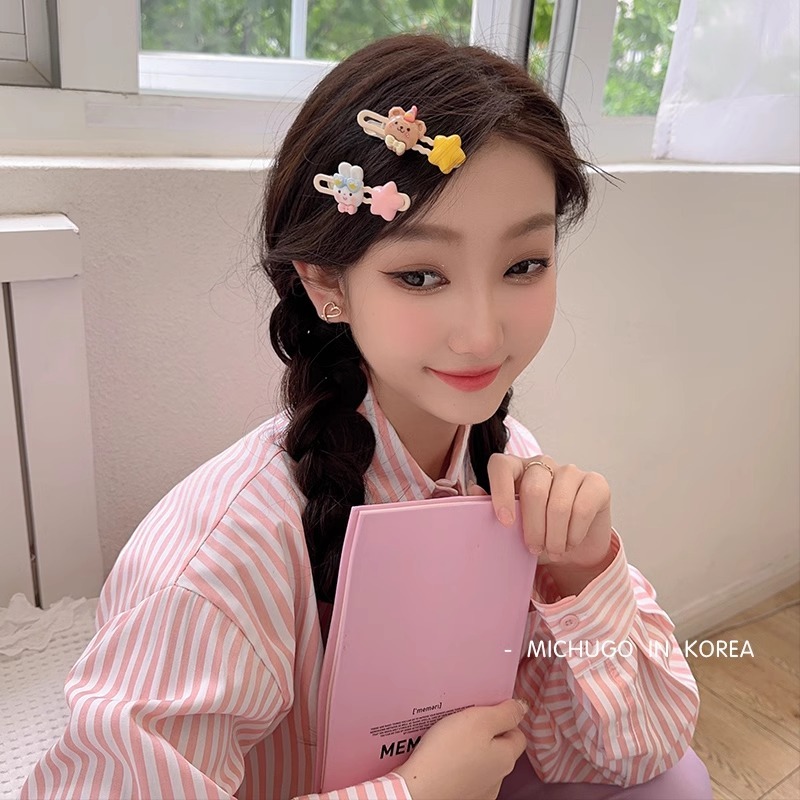 Dễ Thương Kẹp Tóc Hình Thỏ Và Ngôi Sao Xinh Xắn Cho Nữ