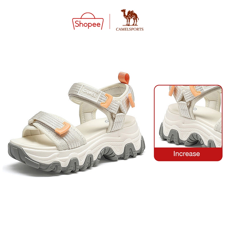 CAMEL SPORTS Lạc đà thể thao nữ giày mùa hè thể thao mới dép bố dày đáy thông thường velcro bãi biển