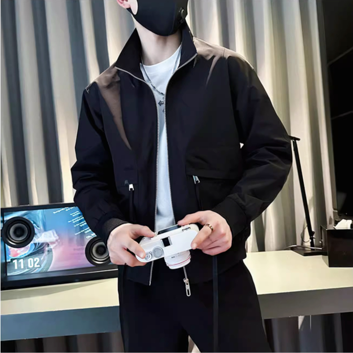 Áo Khoác Cổ Đứng Có Túi Và Khóa Kéo Chất Lượng Cao Cho Nam