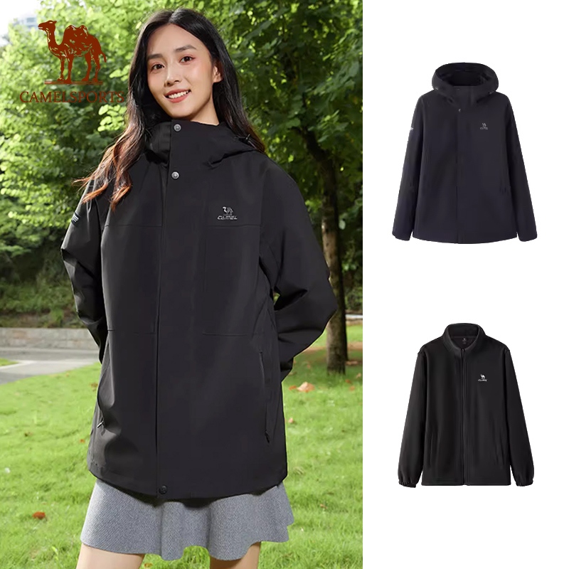 CAMEL SPORTS Lạc Đà Thể Thao Ba Trong Một Lót Nhung Dày Dặn Chống Gió Chống Nước Có Thể Tháo Rời Cho Nam Nữ Hoạt Động Ngoài