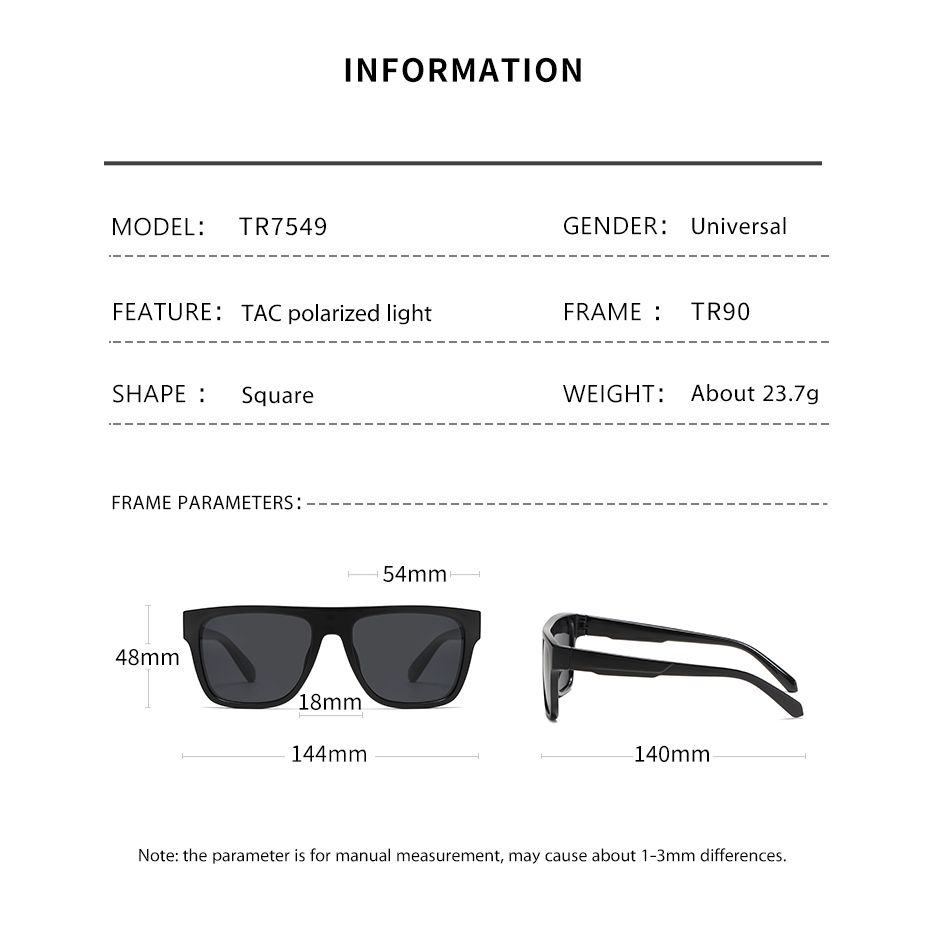 Veithdia Kính Mát Gọng Vuông tr90 Siêu Nhẹ Chống Chói Thời Trang Cho Nam Và Nữ tr7549