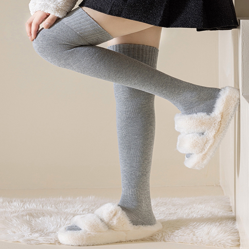 FHYL Vớ Cotton Qua Đầu Gối Giữ Ấm Mùa Đông Thoải Mái Phong Cách Nhật Bản Cho Nữ