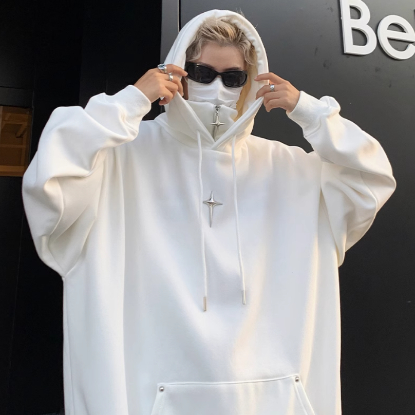Áo hoodie ninja cổ cao Áo hoodie zip cổ áo hoodie cổ cao nam có dây kéo Áo hoodie Cổ Cao Dáng Rộng Thời Trang Cho Nữ áo hoodie nữ form rộng hoodie trơn