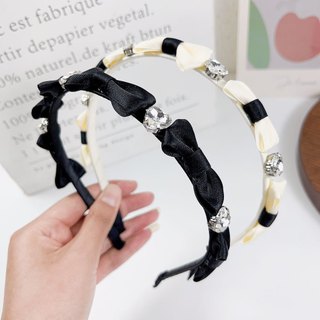 Cài tóc nơ xếp ly đính đá cao cấp thời trang hàn quốc