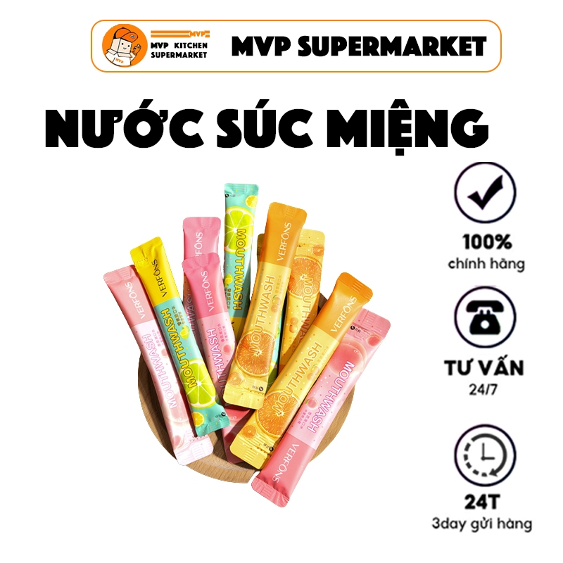 Nước súc miệng hương thơm, nước súc miệng hương trái cây tươi mát và chăm sóc, nước súc miệng đóng túi tươi và dùng một lần