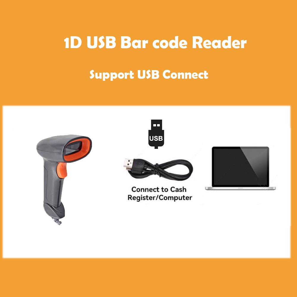 Máy Quét Mã Vạch laser 1d Cầm Tay Có Dây usb Phù Hợp Cho Siêu Nhân