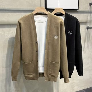 Áo khoác cardigan nam dệt kim thêu họa tiết đơn giản  dị phong cách Hàn Quốc cho nam long sleeve  top  đàn ông và đàn bà Thời trang áo len oversize campus unisex harajuku bộ đồ quần áo