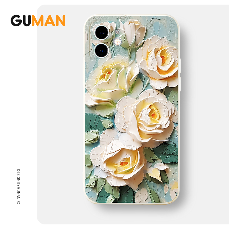 Ốp lưng GUMAN mềm hoa độc lạ dễ thương đẹp Cho iPhone 15 14 13 12 11 Pro Max SE 2020 X XR XS 8 7 ip 6S 6 Plus kute xyab263
